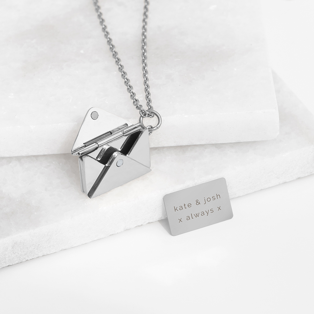 Personalised Secret Message Envelope Necklace Personalised Secret Message Envelope Necklace
