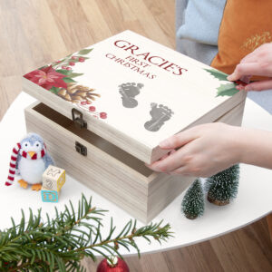 Personalised Baby's First Christmas Memento Box