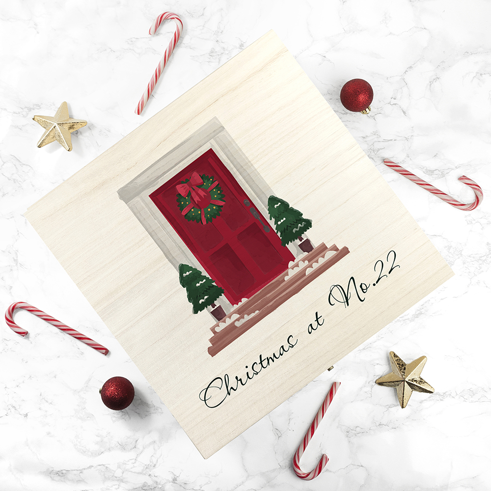 Personalised Door Number Christmas Box Personalised Door Number Christmas Box