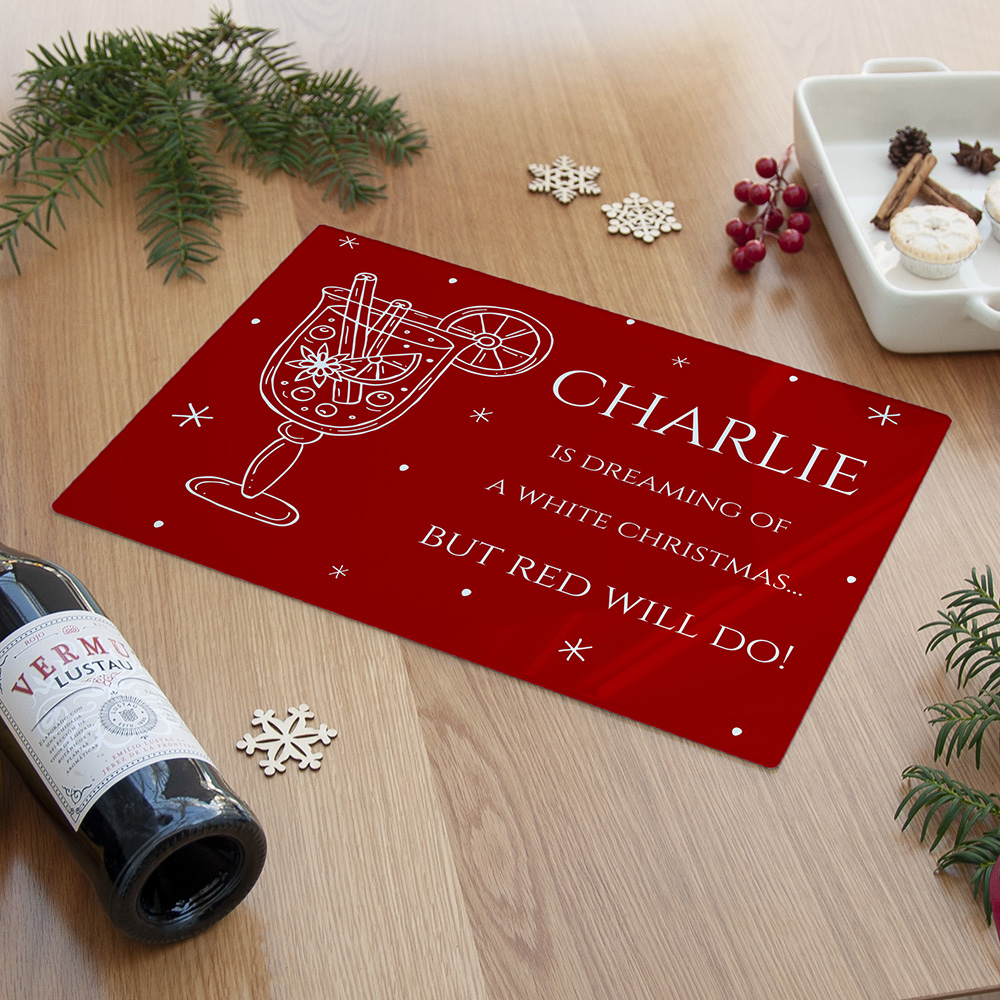 Personalised Mulled Wine Pun Rectangular Chopping Board Personalised Mulled Wine Pun Rectangular Chopping Board