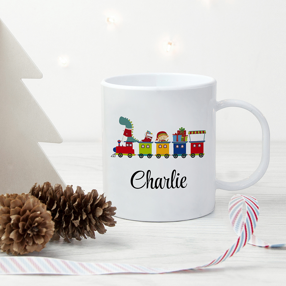Personalised Christmas Train Kids Polymer Mug Personalised Christmas Train Kids Polymer Mug