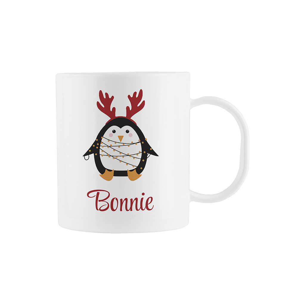Personalised Christmas Penguin Kids Polymer Mug Personalised Christmas Penguin Kids Polymer Mug