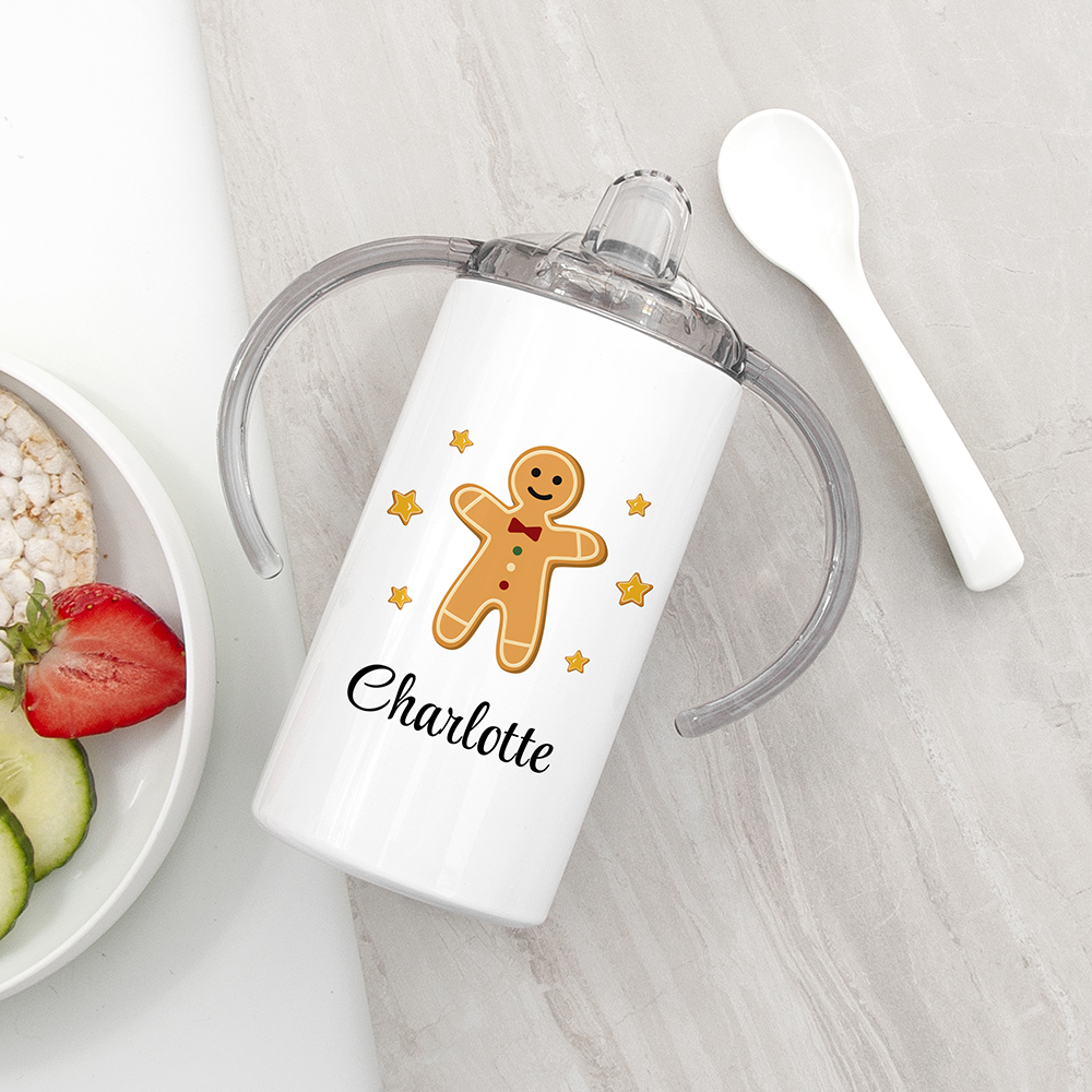 Personalised Gingerbread Kids Sippy Cup Personalised Gingerbread Kids Sippy Cup