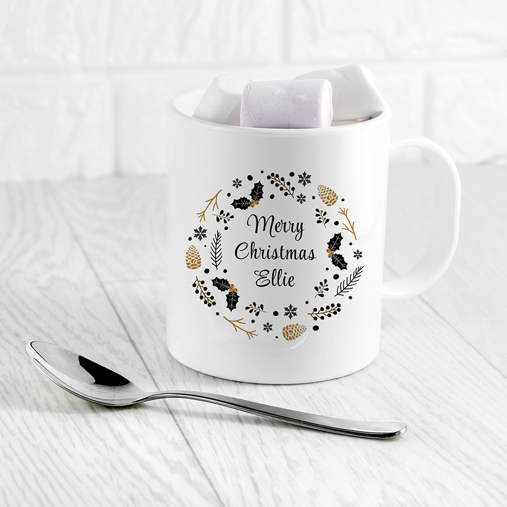Personalised Nordic Botanical White Mug Personalised Nordic Botanical White Mug