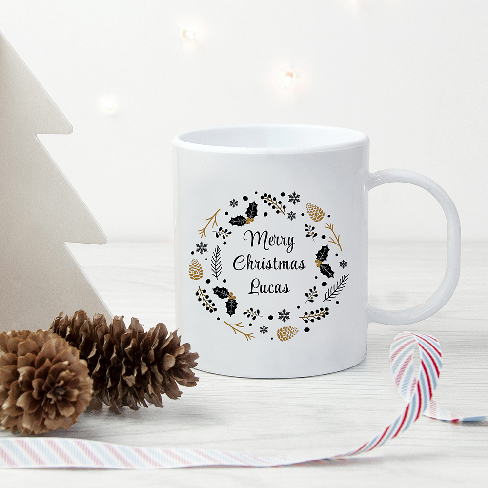 Personalised Nordic Botanical White Mug Personalised Nordic Botanical White Mug