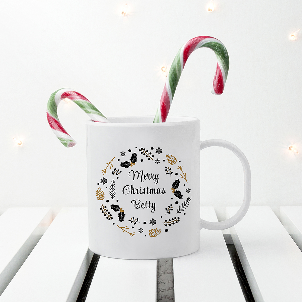 Personalised Nordic Botanical White Mug Personalised Nordic Botanical White Mug