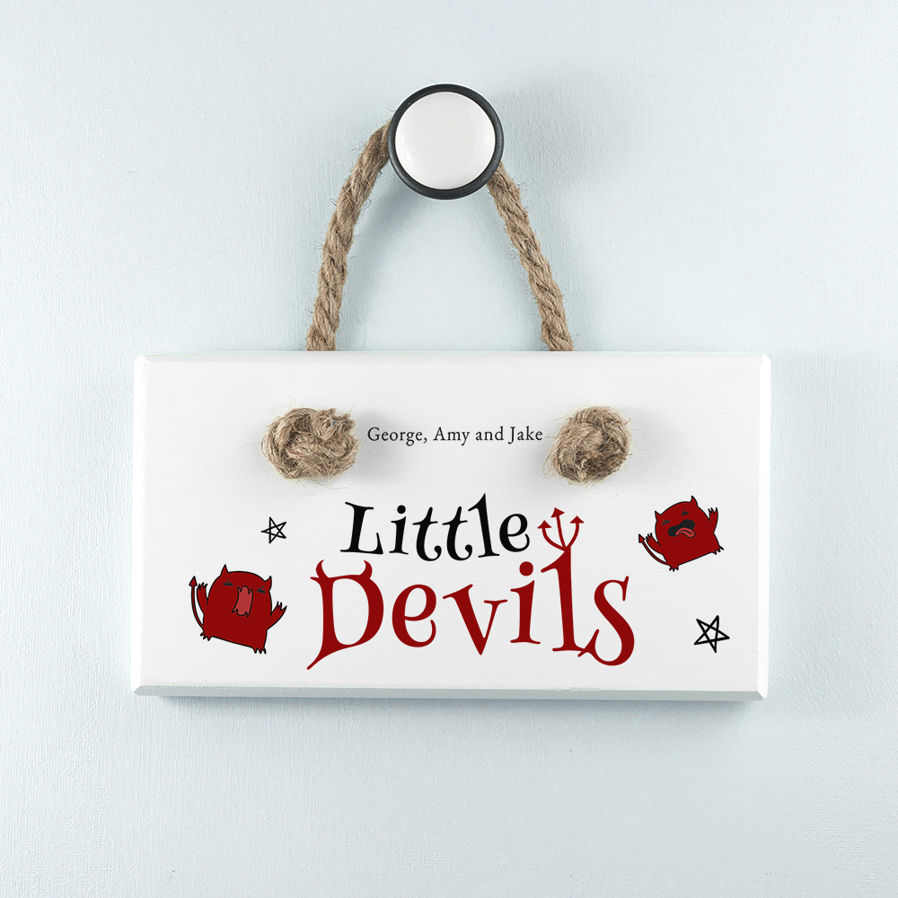 Personalised Halloween Little Devils Sign Personalised Halloween Little Devils Sign
