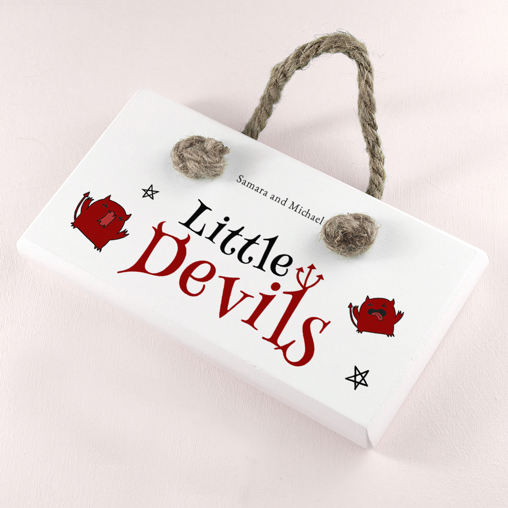 Personalised Halloween Little Devils Sign Personalised Halloween Little Devils Sign