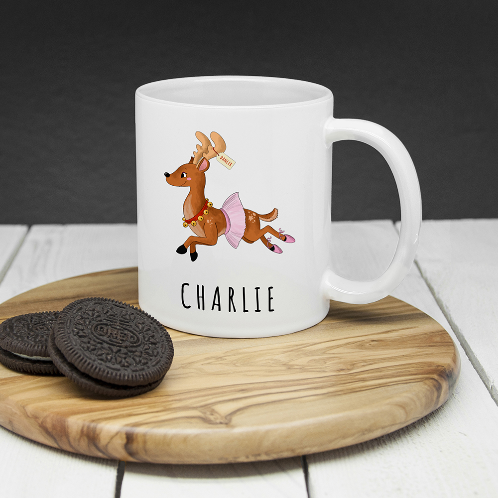Personalised Reindeer Christmas White Mug Personalised Reindeer Christmas White Mug