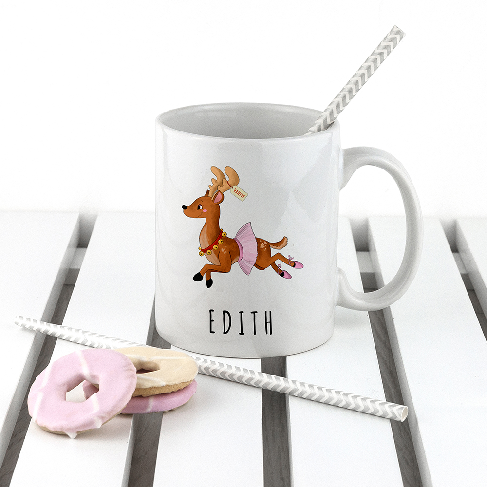 Personalised Reindeer Christmas White Mug Personalised Reindeer Christmas White Mug