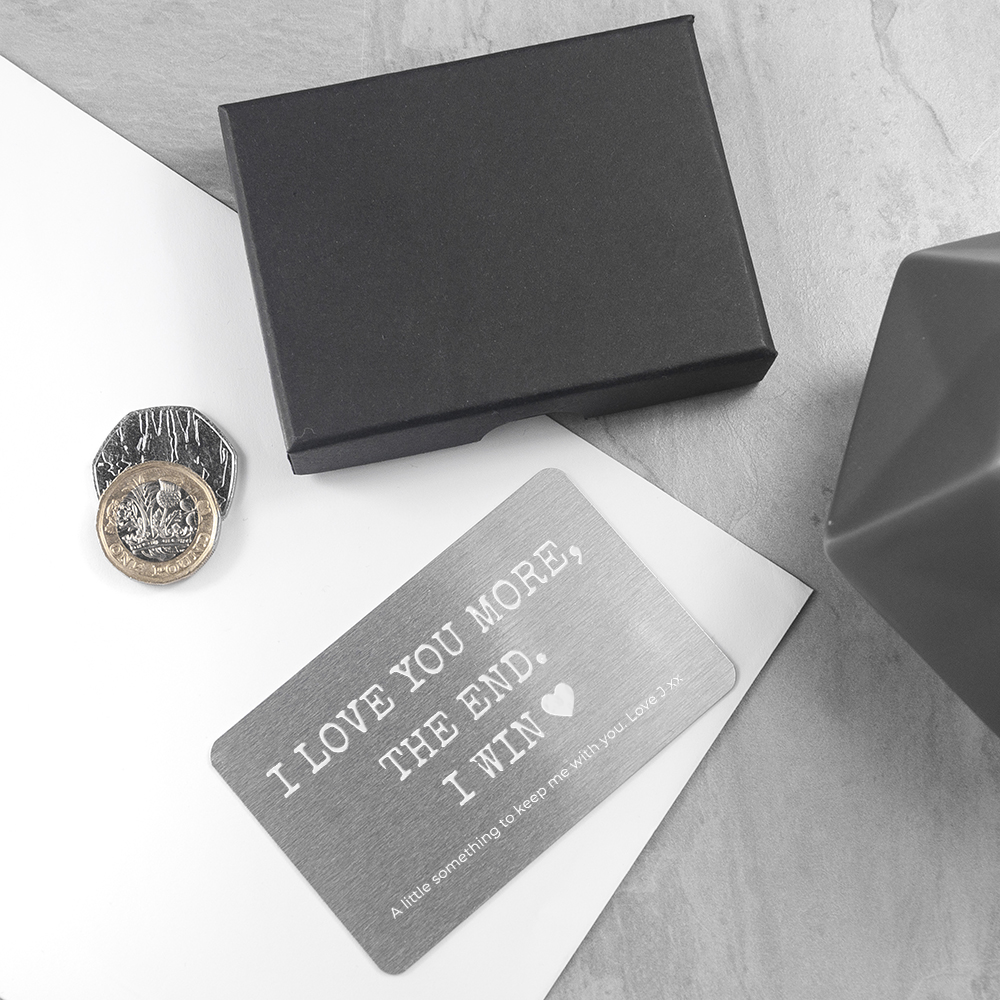 Personalised ‘I love you more’ Wallet Keepsake Personalised 'I love you more' Wallet Keepsake