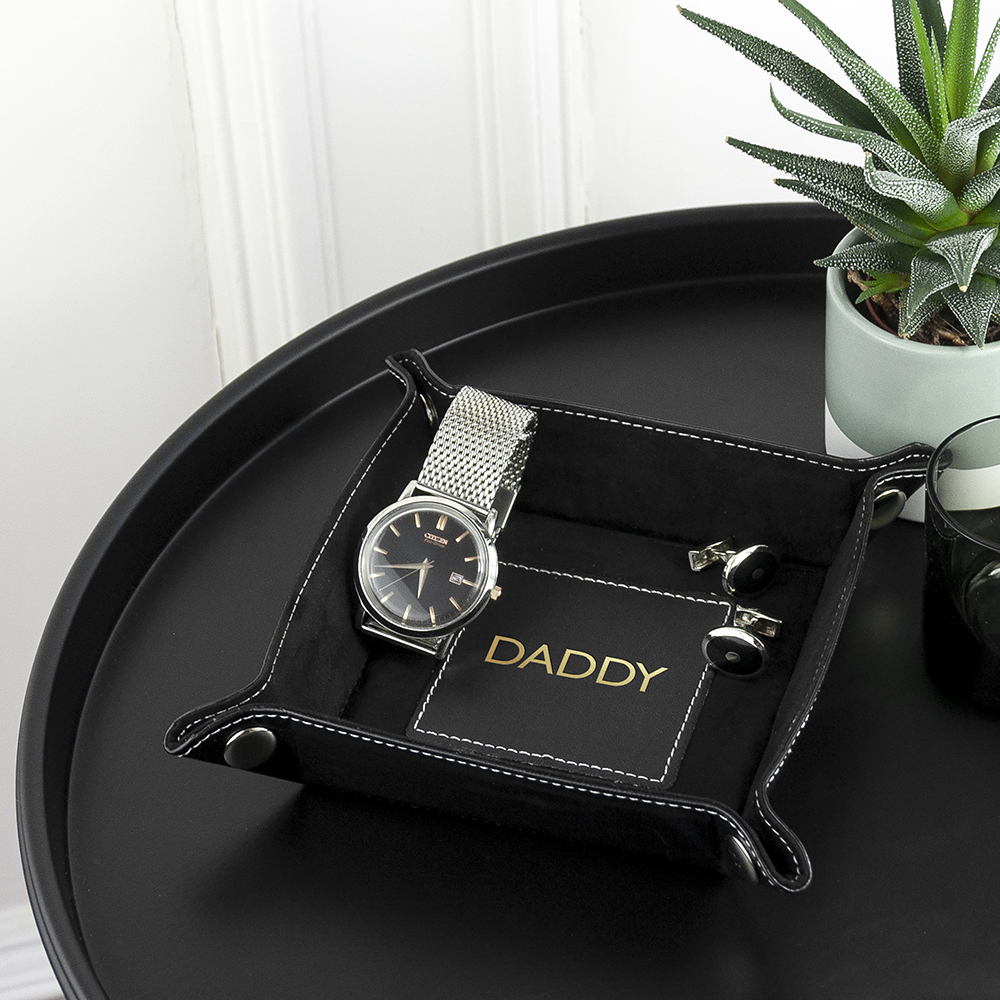 Personalised Dad’s Luxury Black Valet Tray Personalised Dad's Luxury Black Valet Tray