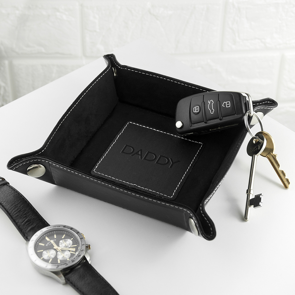 Personalised Dad’s Luxury Black Valet Tray Personalised Dad's Luxury Black Valet Tray