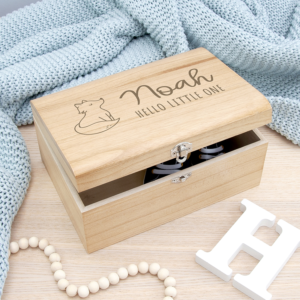 Personalised Baby Fox Keepsake Chest Personalised Baby Fox Keepsake Chest