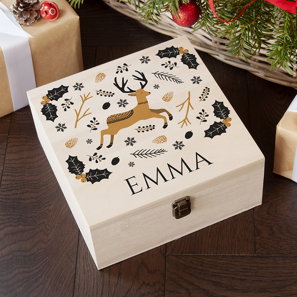 Personalised Scandi Deer Christmas Eve Box Personalised Scandi Deer Christmas Eve Box