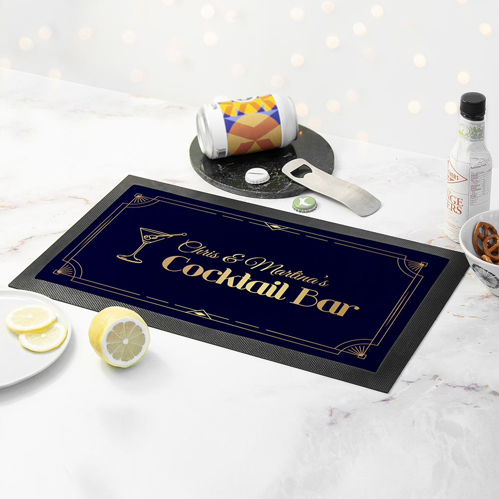 Personalised Stylish Cocktail Bar Mat Personalised Stylish Cocktail Bar Mat