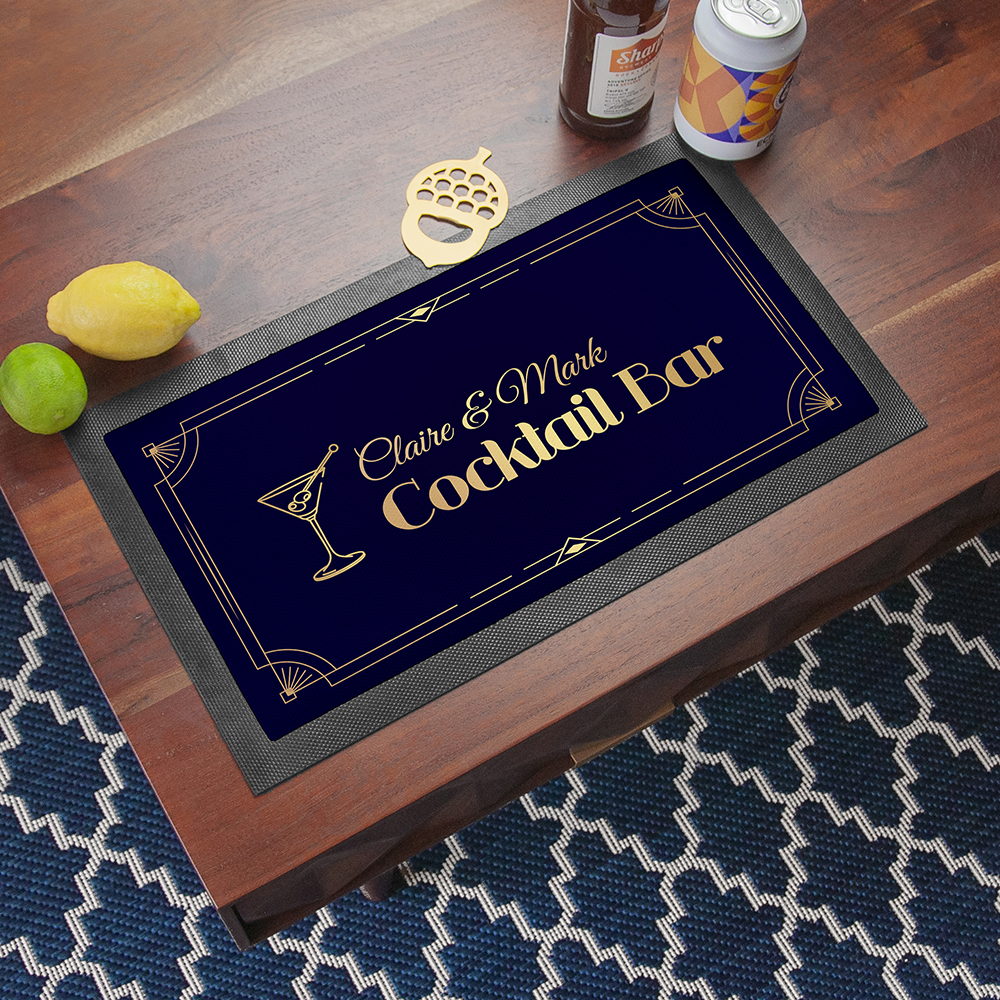Personalised Stylish Cocktail Bar Mat Personalised Stylish Cocktail Bar Mat