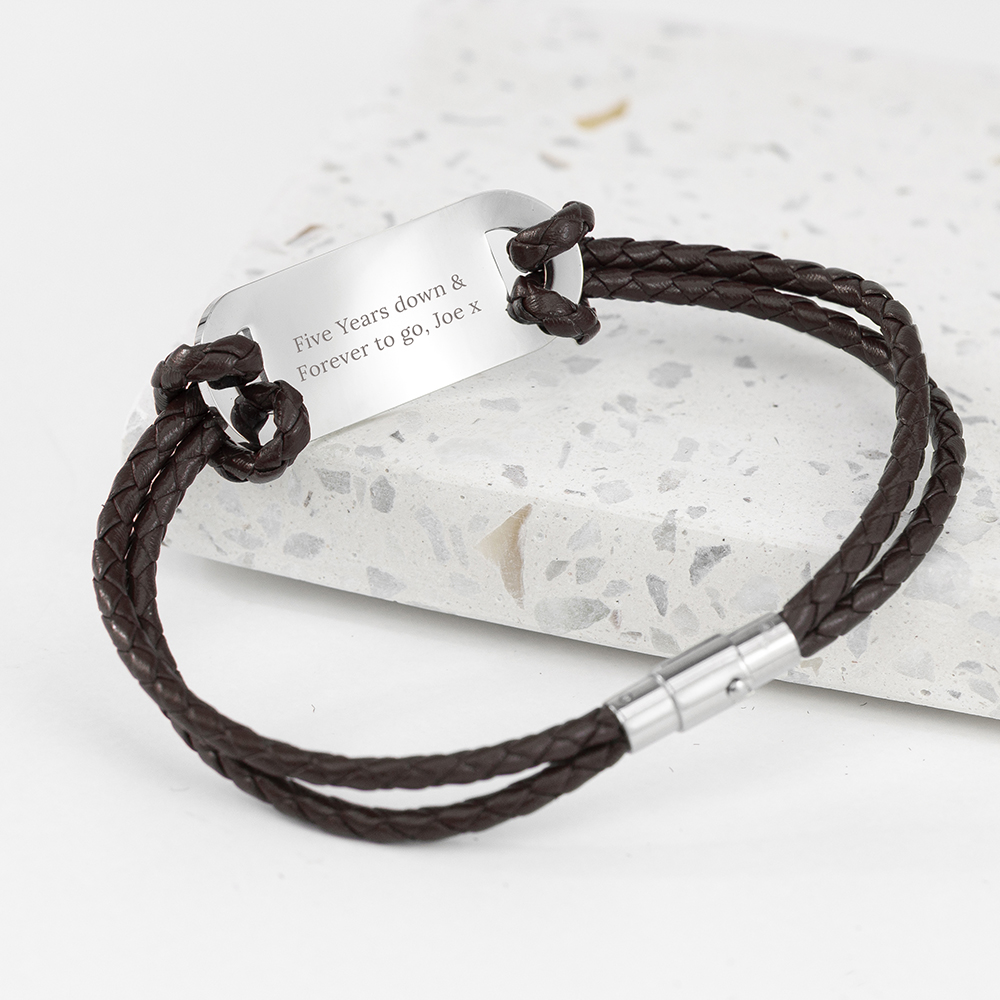 Personalised Men’s Anchor Statement Leather Bracelet Personalised Men's Anchor Statement Leather Bracelet