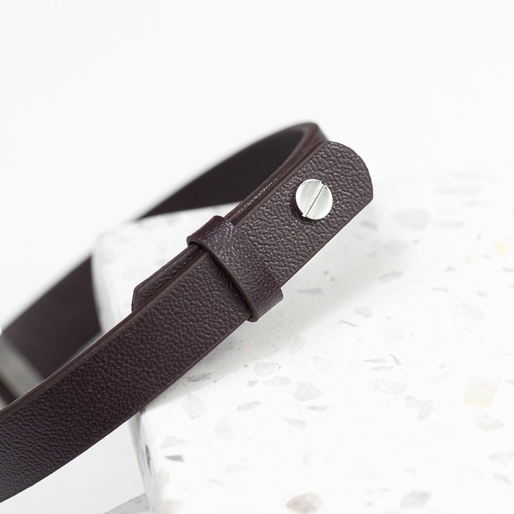 Personalised Men’s Soho Tag Brown Leather Bracelet Personalised Men's Soho Tag Brown Leather Bracelet