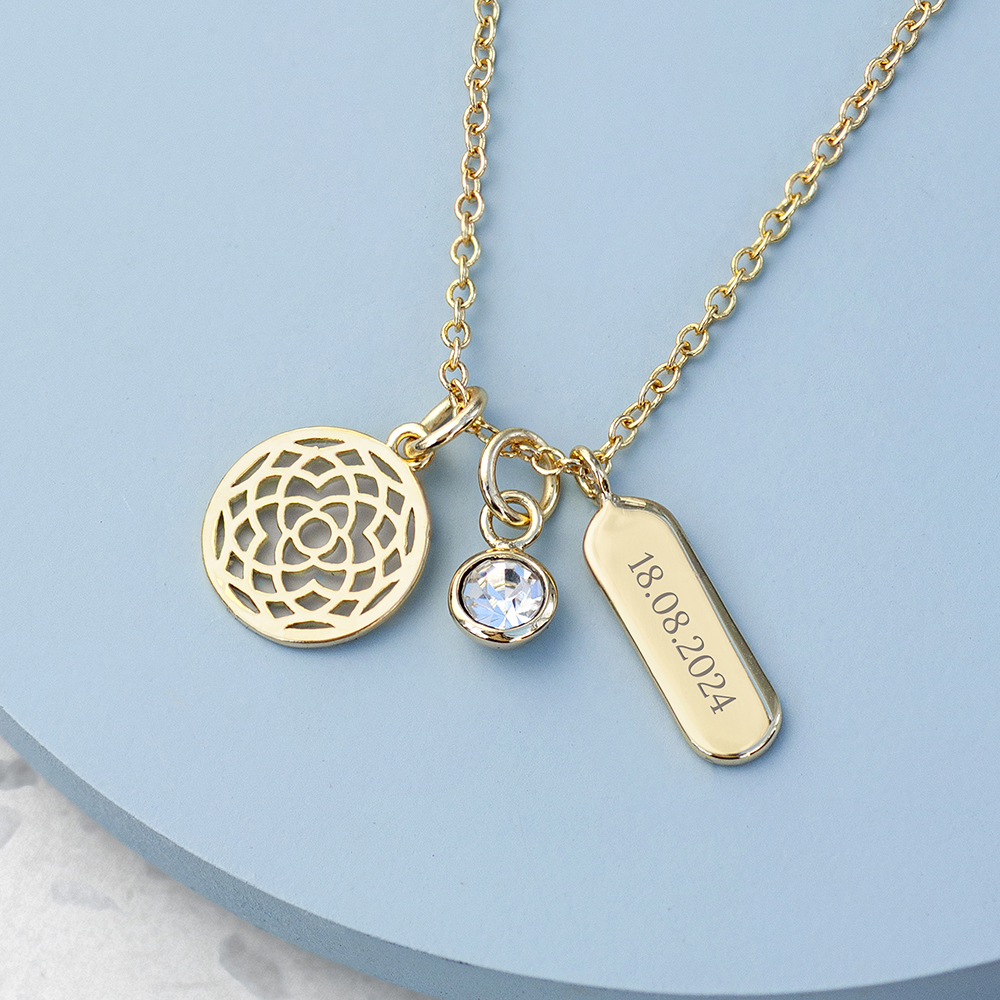 Personalised Mandala Charms Necklace Personalised Mandala Charms Necklace