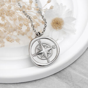 Personalised Compass Amulet Necklace Personalised Compass Amulet Necklace