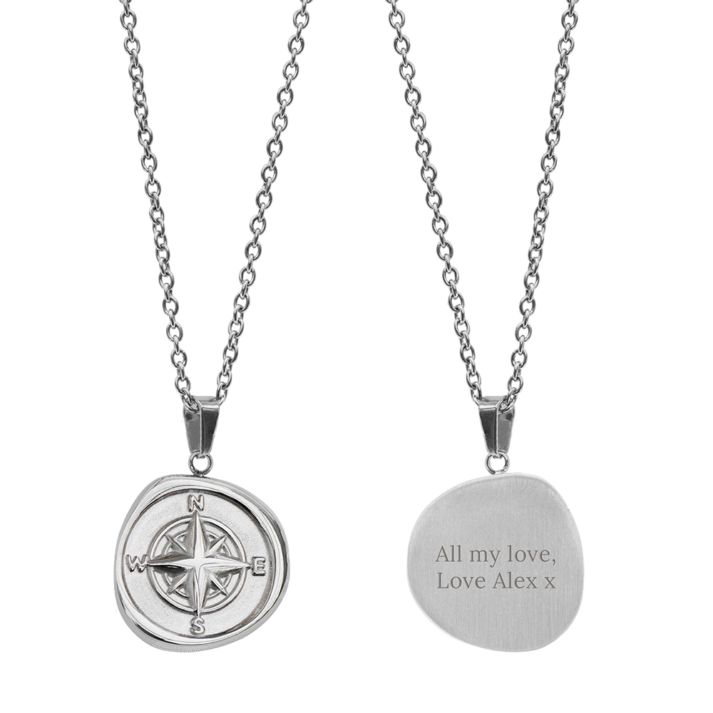 Personalised Compass Amulet Necklace Personalised Compass Amulet Necklace