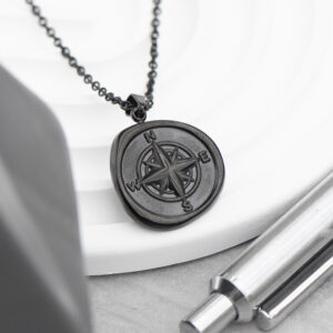 Personalised Men’s Compass Amulet Necklace Personalised Men's Compass Amulet Necklace