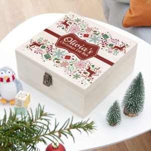 Traditional Square Christmas Eve Box RED - Medium