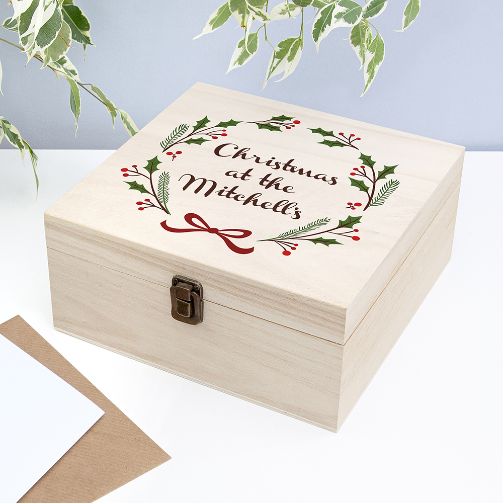 Personalised Jolly Holly Christmas Eve Box – Medium Personalised Jolly Holly Christmas Eve Box - Medium