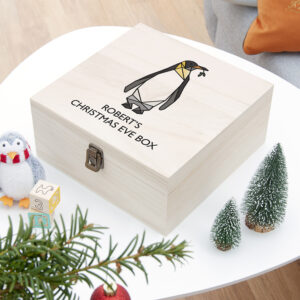 Personalised Geometric Penguin Christmas Eve Box – Medium Personalised Geometric Penguin Christmas Eve Box - Medium
