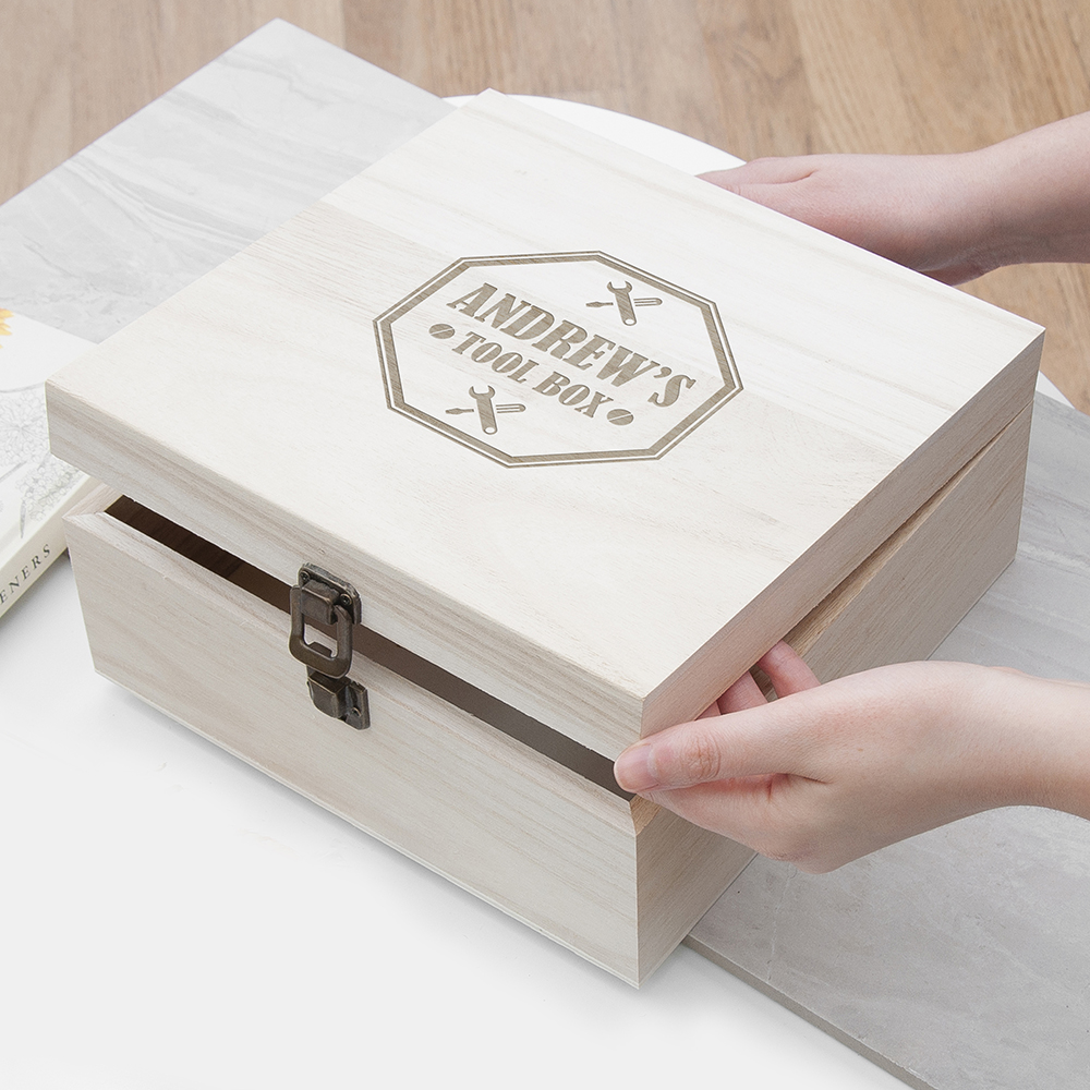 Personalised Dad’s Emblem Tool Box – Medium Personalised Dad's Emblem Tool Box - Medium