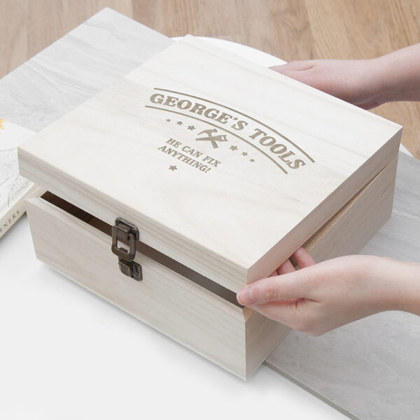 Personalised He Can Fix Anything Tool Box - Medium