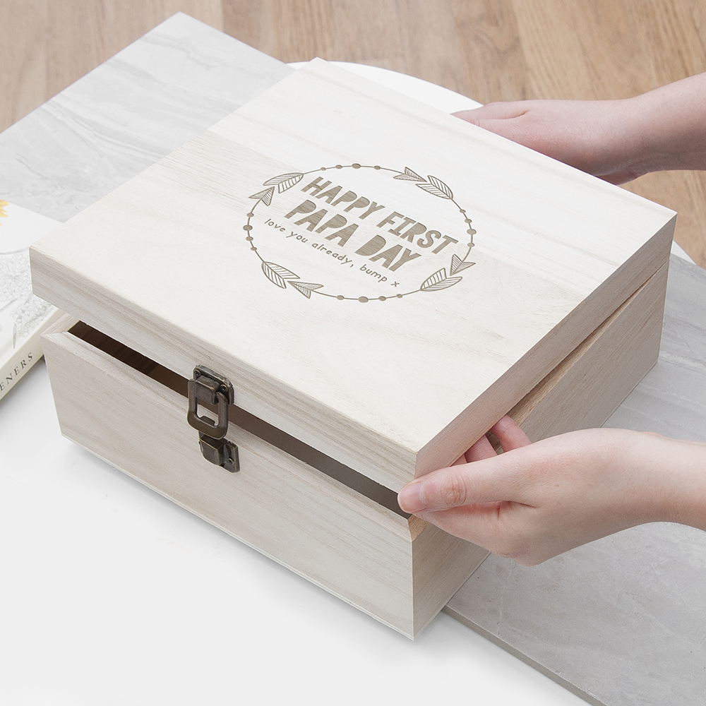 Personalised Happy First Papa Day Box - Medium