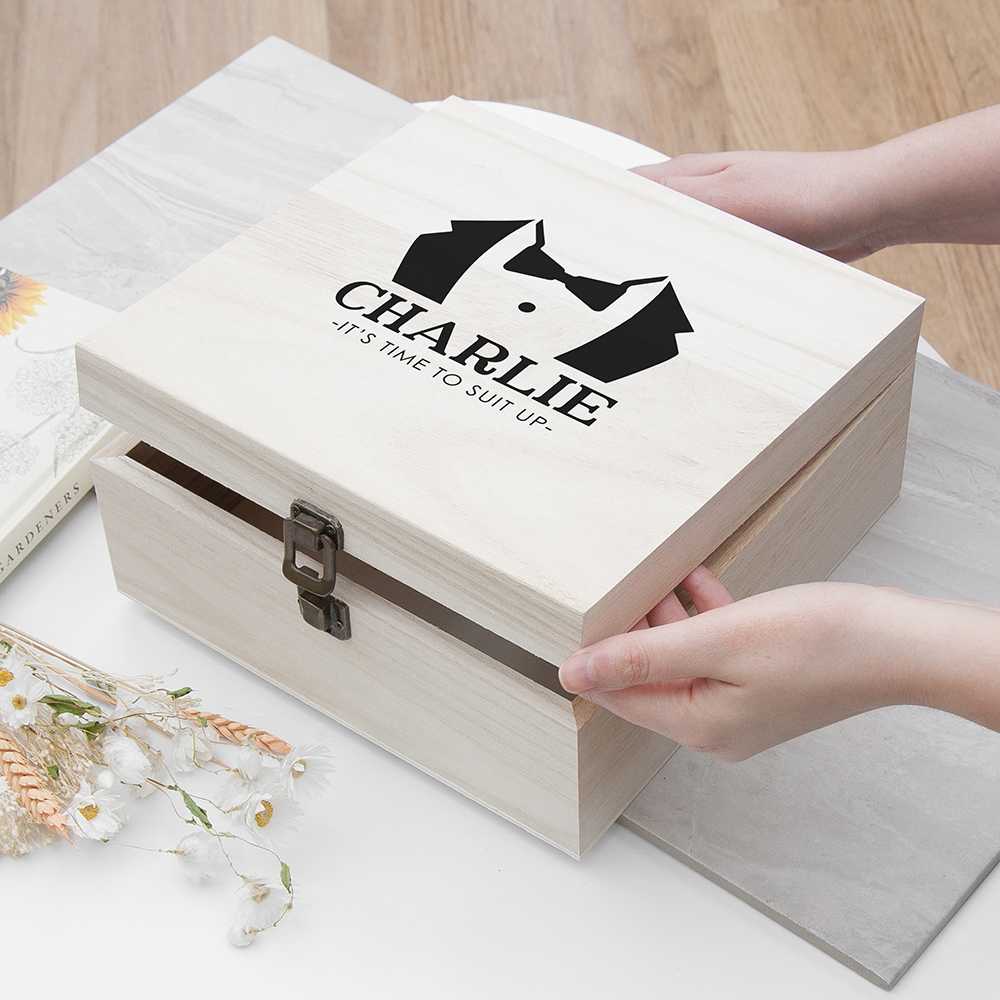 Personalised Suit Up Wedding Box - Medium