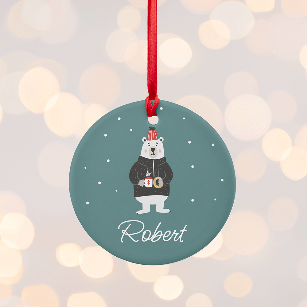 Personalised Polar Bear Christmas Decoration Personalised Polar Bear Christmas Decoration
