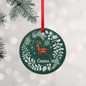 Personalised Woodland Deer Ceramic Decoration Personalised Woodland Deer Ceramic Decoration