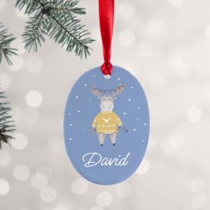 Personalised Festive Moose Christmas Decoration