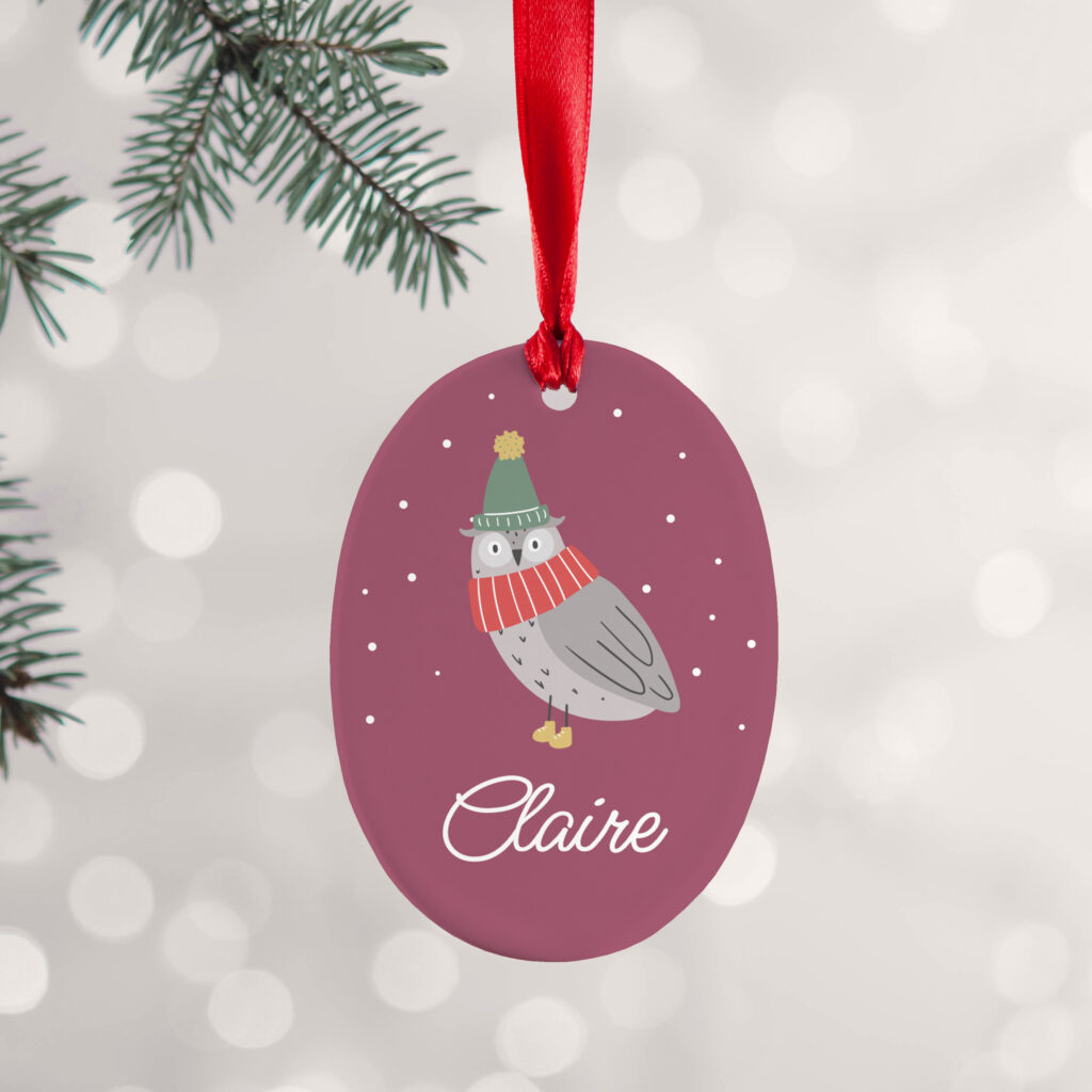 Personalised Winter Owl Christmas Decoration