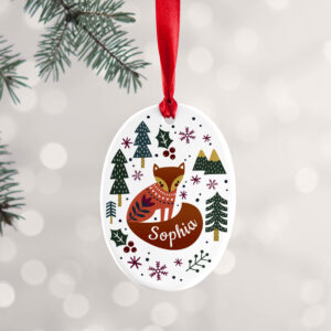 Personalised Scandi Fox Christmas Decoration