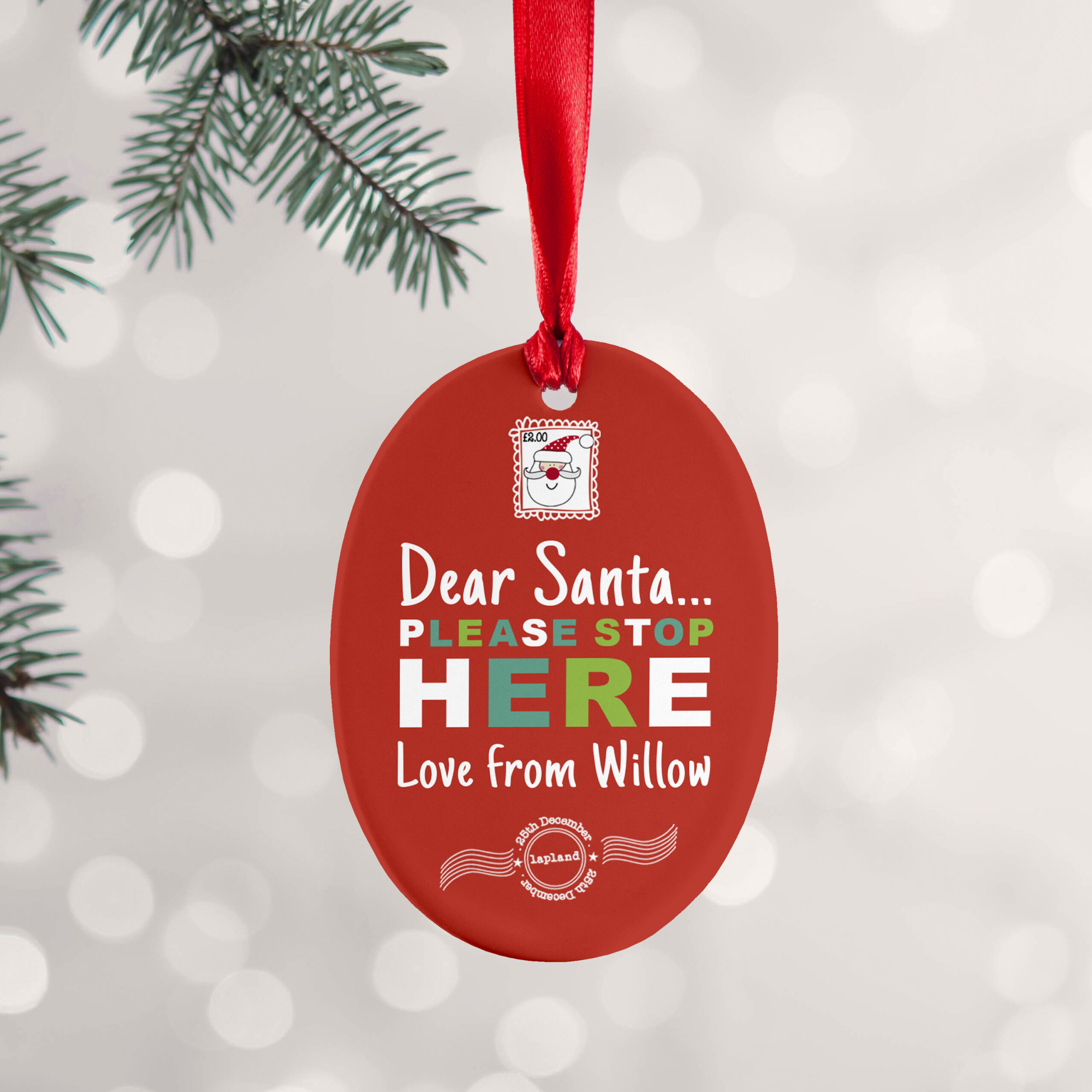 Personalised Dear Santa Christmas Decoration Personalised Dear Santa Christmas Decoration