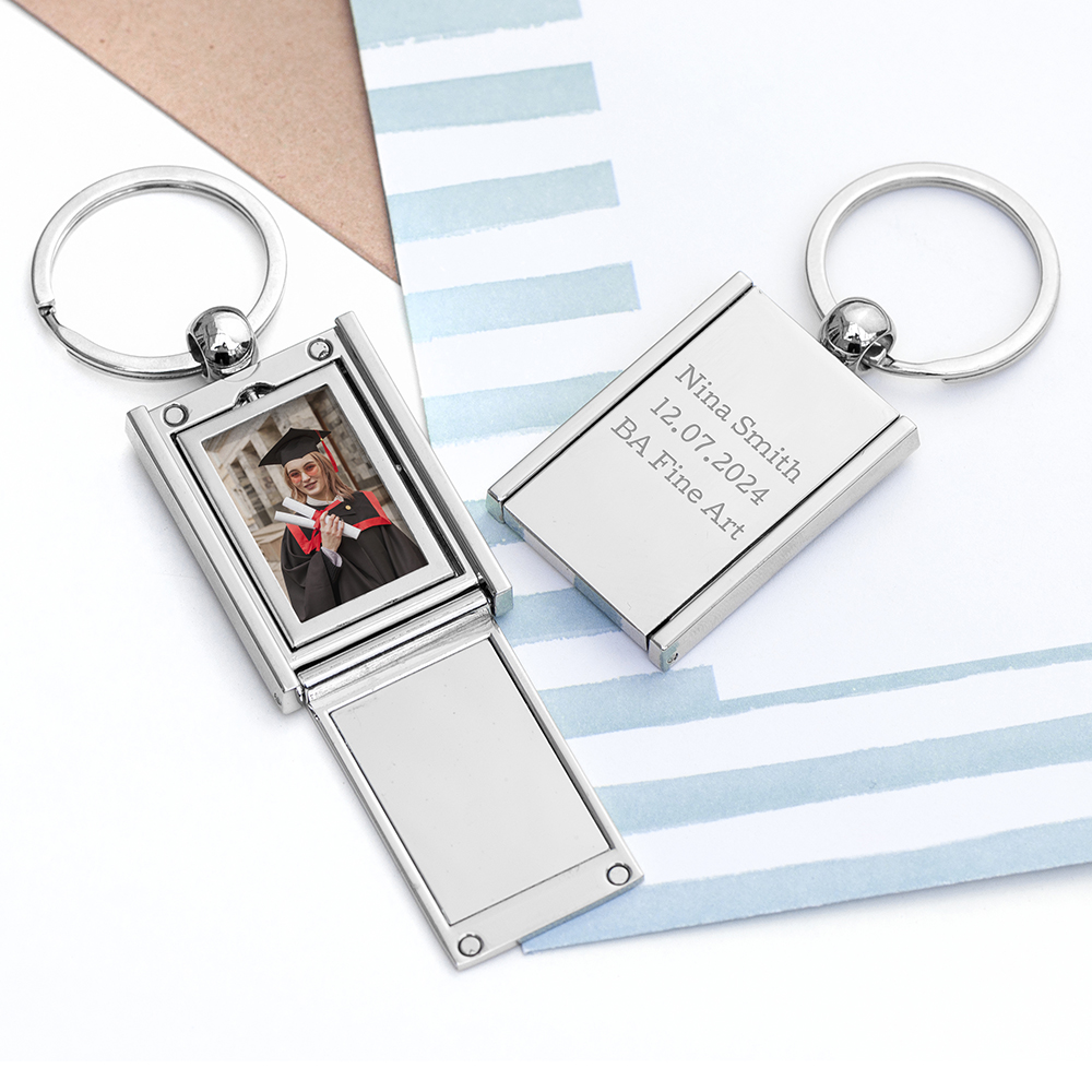 Personalised Graduation Photo Frame Keyring