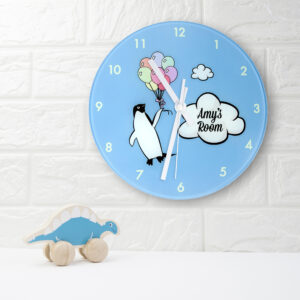 Percy Penguin Personalised Wall Clock Percy Penguin Personalised Wall Clock