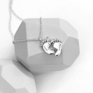 Personalised Baby Feet Plated Necklace Personalised Baby Feet Plated Necklace