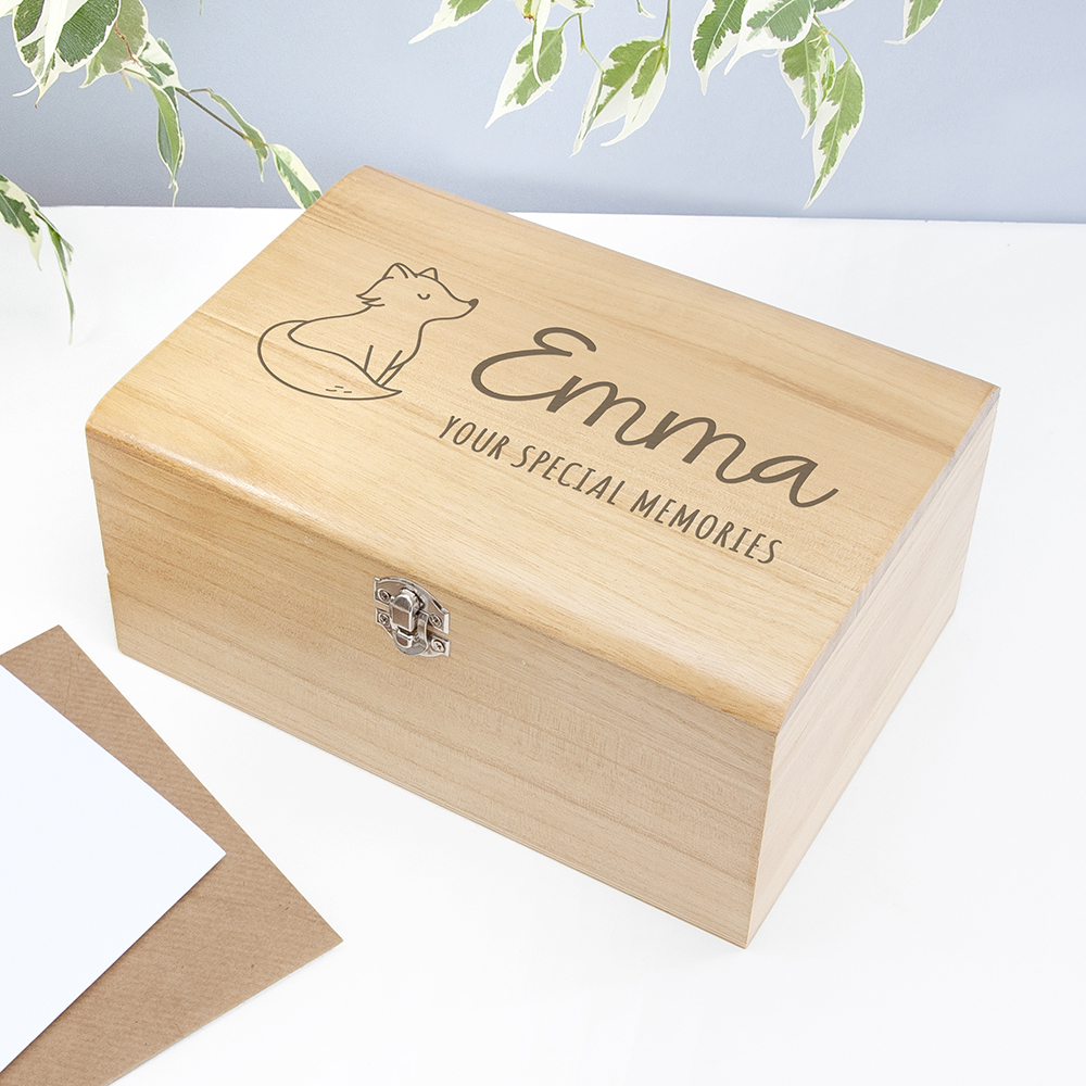 Personalised Baby Fox Keepsake Chest Personalised Baby Fox Keepsake Chest