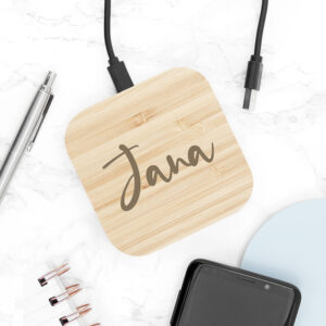 Personalised Bamboo Wireless Charger Personalised Bamboo Wireless Charger