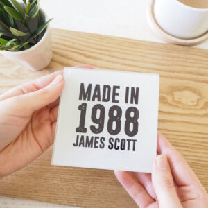 Personalised Birth Year Glass Coaster Personalised Birth Year Glass Coaster