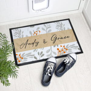 Personalised Botanical Pattern Indoor Doormat