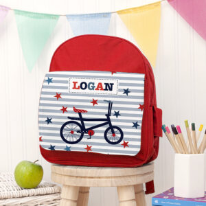Personalised Boy's Red Mini Rucksack