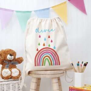 Personalised Children's Rainbow PE Kit Bag