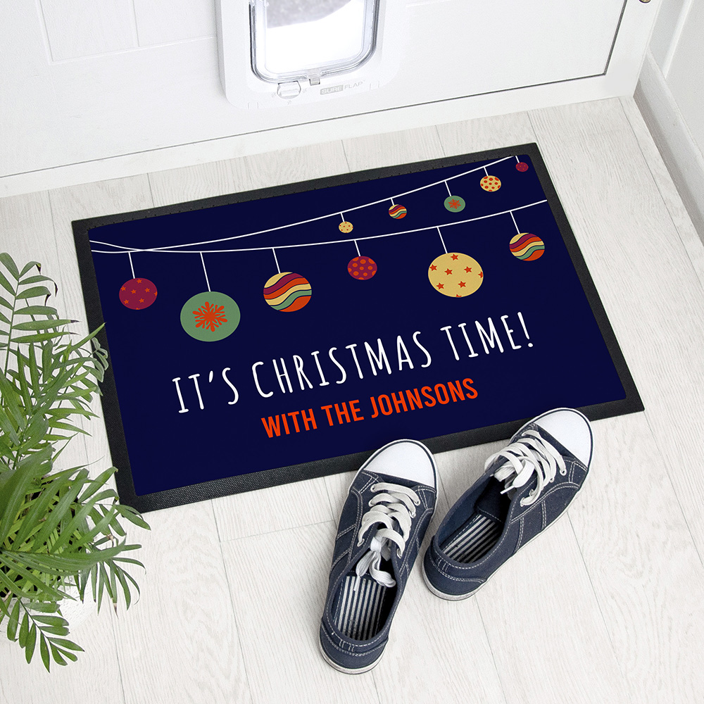 Personalised Christmas Bauble Indoor Doormat Personalised Christmas Bauble Indoor Doormat